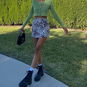 Zebra print mini skirt